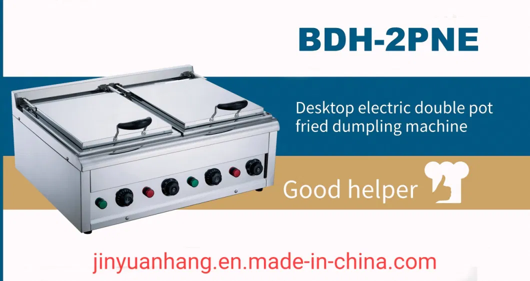 Pan-Fried Dumplings, Pan-Fried Buns, Pan-Fried Pancakes -Food Machine Kitchen Equipment for Commercial Use (Double-pot) Desktop Electric Frying Pan Bdh-2pne.