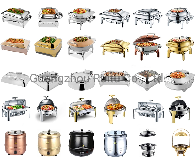 Kitchen Buffet Furniture Catering Server Dinner Rose Gold Copper Cooking Soup Container Heating Kettle Warmers Set Stainless Steel Electric Hot Thermal Soup Pot