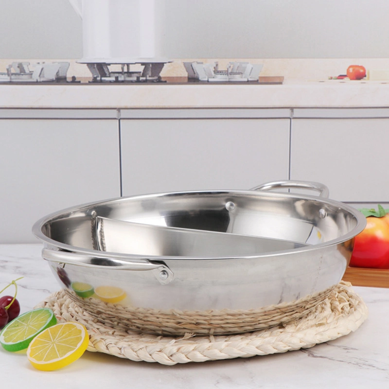 Kitchenware Stainless Steel Hot Pot Two-Flavor Hot Pot Soup Pot for Induction Gas Electric