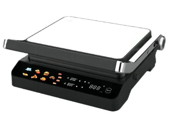 2000W Electric Contact Grill with Colorful Display Kitchen Electronics Panini Maker 