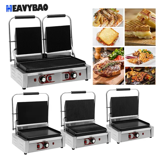 Heavybao CE Commercial Electric Restaurant Hotel Kitchen Equipment Stainless Steel Contact Grill 