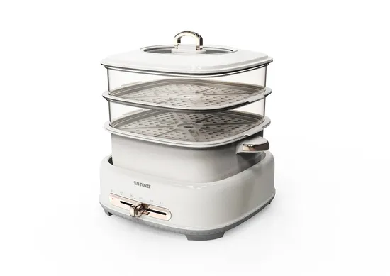 Household Multipurpse Electric Hot Pot with 2 Layer Steamer Basket 