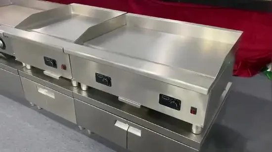 Double Controls Countertop Flat Electric Teppanyaki Griddle for Steak