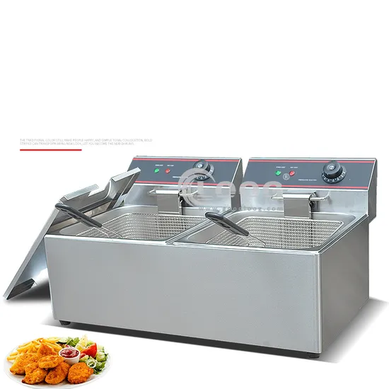 Commercial Kitchen Equipment Commercial Electric Fryer Stainless Steel Fryer Double Baskets Frying Machine Commercial Restaurant Deep Fryer 