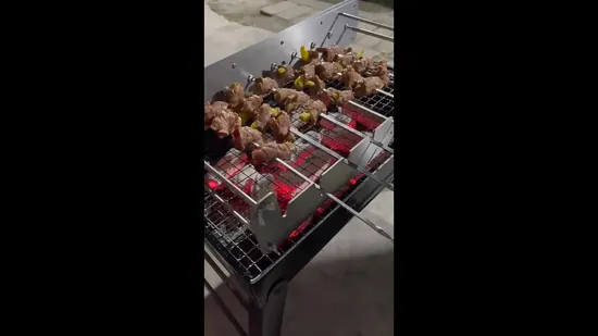 Kebab Skewers with Electric Motor BBQ Top Cypriot Grill Top Rotisserie 